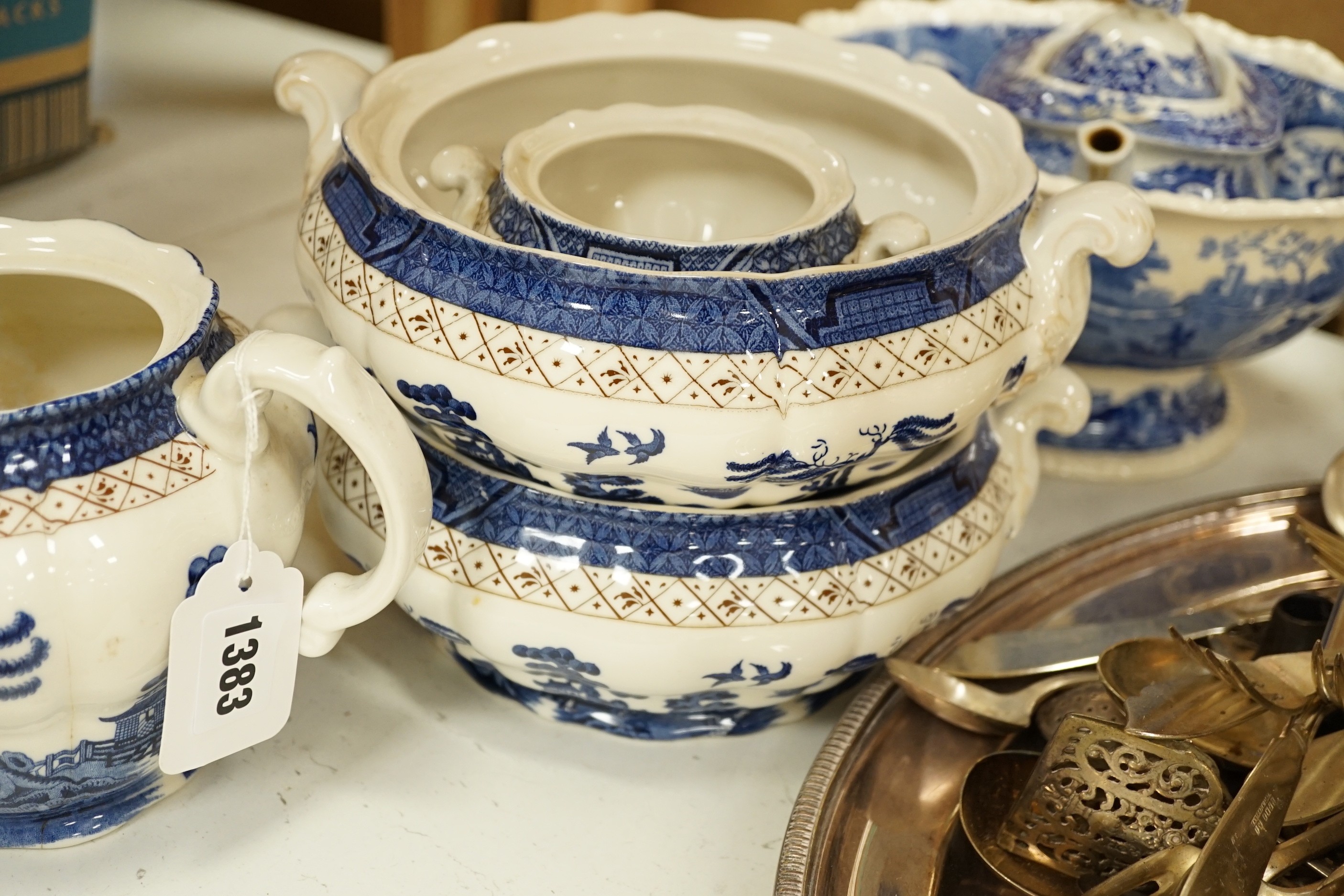 A group of Spode and Booths blue and white pottery